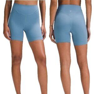 Lululemon Align Curve Seam High Rise Short 6" Size 4 Utility Blue Nulu W7CQ4S